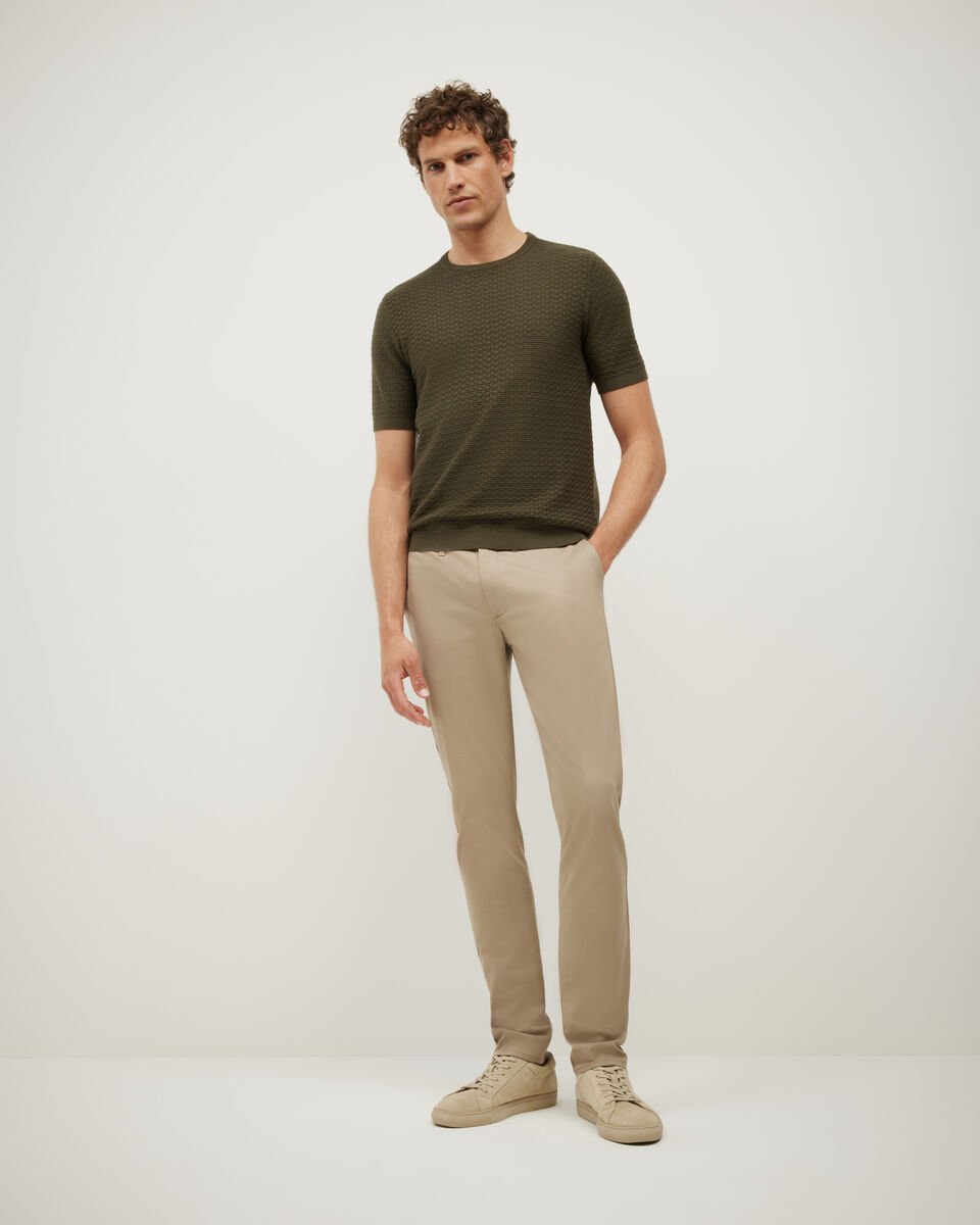 Frank Textured Short Sleeve Knit, Dark Khaki, hi-res